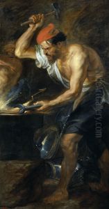 Vulcano forjando los rayos de Jupiter by (studio of) Rubens, Peter Paul