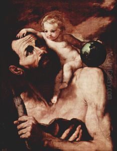 Hl. Christophorus mit dem Jesuskind by Jusepe de Ribera
