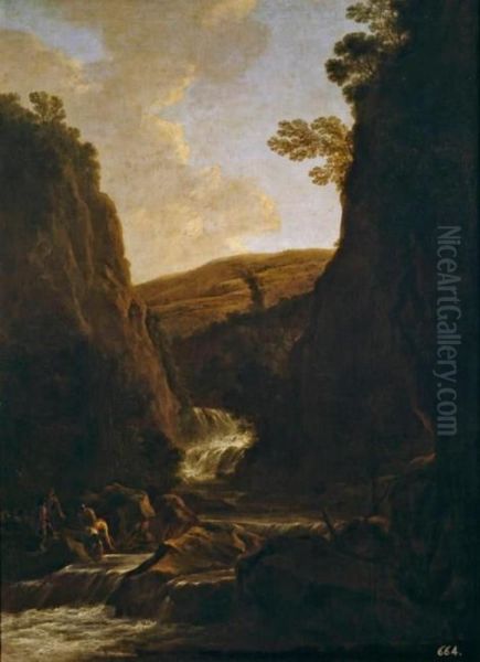 Southern landscape with a waterfall - view 1
