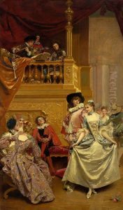Costume ball (Minuet). by Jacquet Gustave