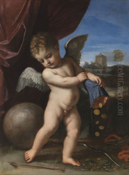 Cupid spurning riches - view 1