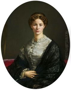 Portrait of a lady in a lacy scarf