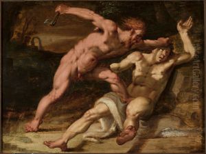 Cain slaying Abel by Abraham Bloemaert