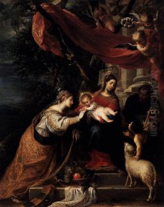Los desposorios misticos de Santa Catalina by Mateo Cerezo