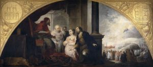 Fundacion de Santa Maria Maggiore de Roma. El patricio revela su sueno al papa Liberio Fundacion de Santa Maria Maggiore de Roma. El patricio revela su sueno al papa Liberio