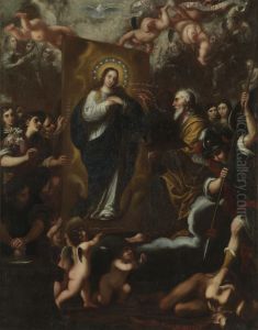 Dios Padre retratando a la Inmaculada by Jose Garcia Hidalgo