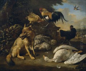 Bodegon con animales. by Melchior D'Hondecoeter
