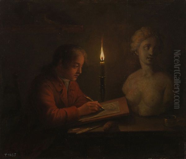 Young Man drawing - view 1