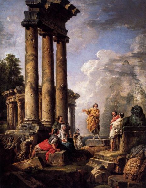 Ruins with St Paul Preaching - view 1