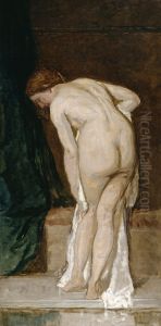 Female Nude (after bathing) by Eduardo Rosales