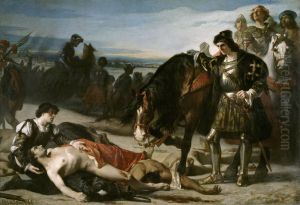 Los dos caudillosoEl gran Capitancontemplando el cadaver delduque de Nemours by Jose Casado del Alisal