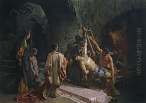 El entierro de San Sebastian by Alejandro Ferrant Y Fischermans