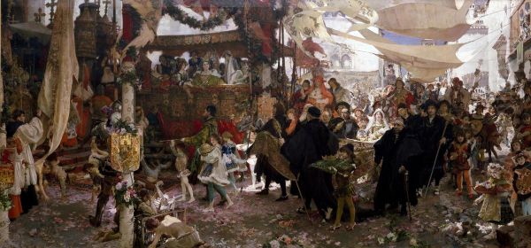 The Baptismal procession of Prince Juan, son of the Catholic Kings, through the streets of Seville - view 1