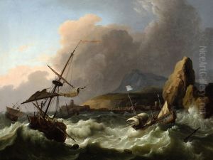 A Storm in the Sea. by Ludolf Bakhuizen