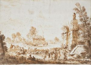 Paisagem Com Ruinas E Figuras by Cavaleiro De Faria