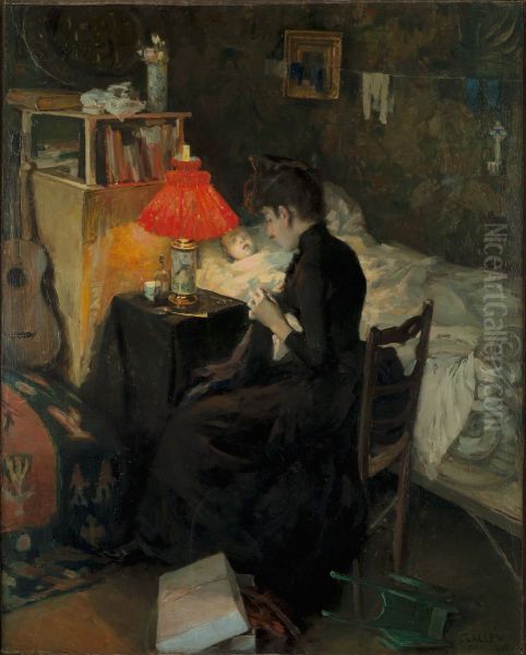 Mother with sick child - view 1
