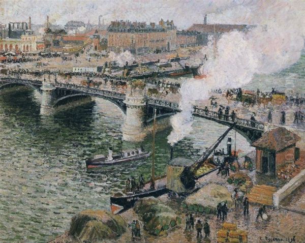 Pont Boieldieu in Rouen, Rainy Weather - view 1