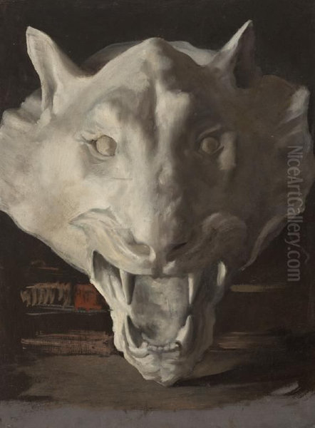Head of a white leopard - view 1