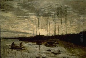 Canal Landscape by Petrus van der Velden