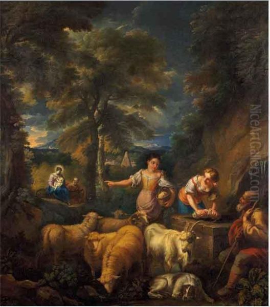 Paesaggio Fantasioso Della Campagna Romana Con Pastori, Fuga In Egitto E La Piramide Di Caio Cestio - view 1