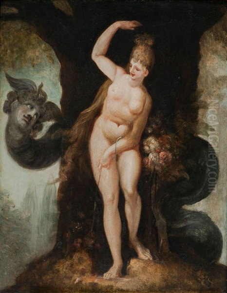 The Serpent tempting Eve (Satan's first address to Eve) - view 1