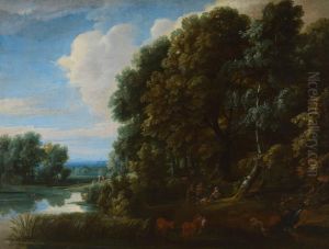 Woodland with Lake and Figures Woodland with Lake and Figures