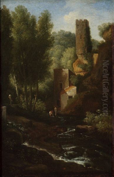 A classical landscape with cascade - view 1