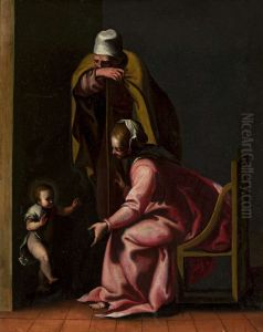 First steps of Jesus by Luca Cambiaso