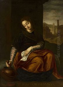Saint Praxedes by Luca Cambiaso