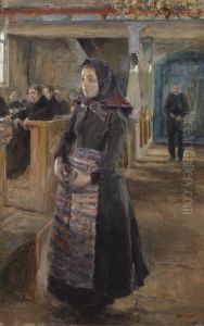 Tytto Keuruun vanhassa kirkossa by Akseli Valdemar Gallen-Kallela
