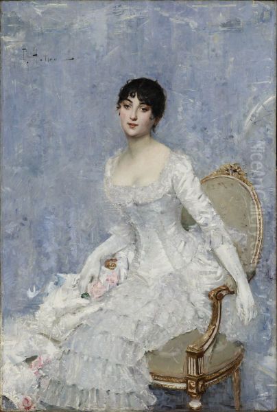 Young Lady in White - view 1