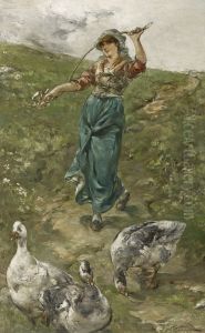 The Goose Herd by Walter Shirlaw