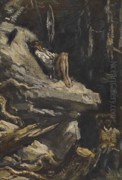 "'Alas!' answered Sancho, 'I found him in his shirt, lean, pale, and almost starved, sighing for his Lady Dulcinea'" from Don Quixote - view 1