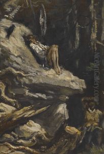 "'Alas!' answered Sancho, 'I found him in his shirt, lean, pale, and almost starved, sighing for his Lady Dulcinea'" from Don Quixote by Gustave Dore