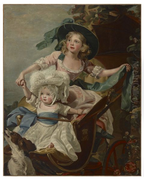 Partial copy of "The Three Youngest Daughters of George III" by John Singleton Copley (showing Sophia and Amelia) - view 1