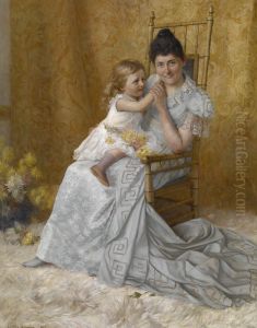 Portrait of Martha Wysor Marsh and Son John Edwin by J. Ottis Adams