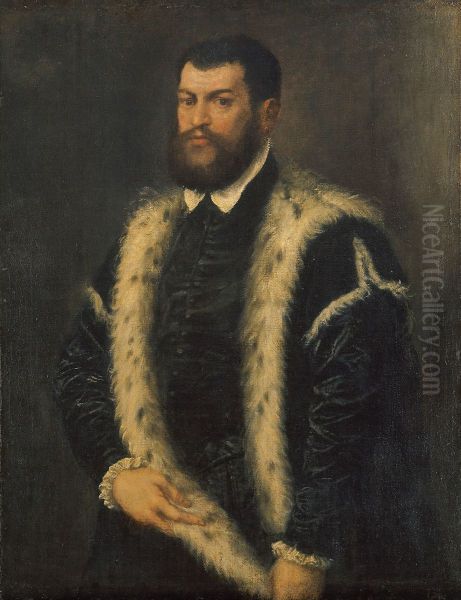 Portrait of a man with ermine(??) coat - view 1