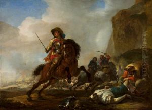 Battle at the foot of the mountain by Jan Baptist Weenix
