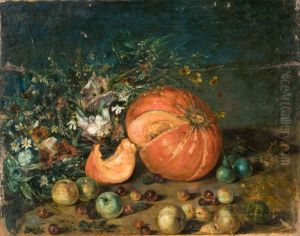 Still life (pumpkins and fruit) by Martin Boneo