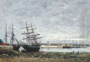Port of Camaret low tide by Eugene Louis Boudin
