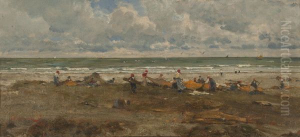 Fishermen on the beach - view 1