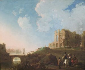 Landscape with the ruins of Rijnsburg Abbey Landscape with the ruins of Rijnsburg Abbey