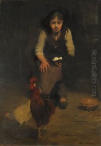 At the henhouse by Louis Deschamps