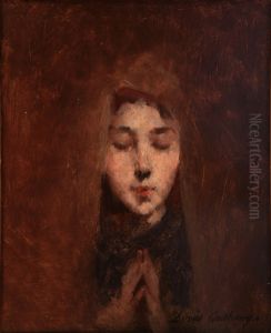 Young man praying by Louis Deschamps