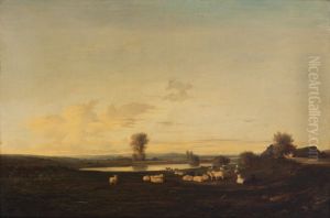 Landscape with people and animals Landscape with people and animals