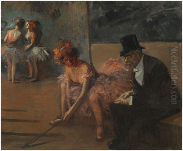 Danseuse et admirateur derriere la scene (Bailarina y admirador tras la escena) - view 1