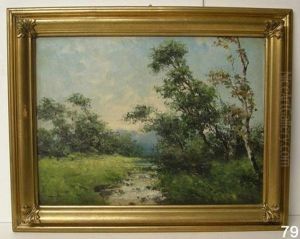 Paesaggio Boschivo Con Fiume by Giuseppe Cavalleri