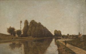 El Canal de Briare by Henri Harpignies