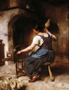 La Fileuse (La Hilandera) by Leon Augustin Lhermitte