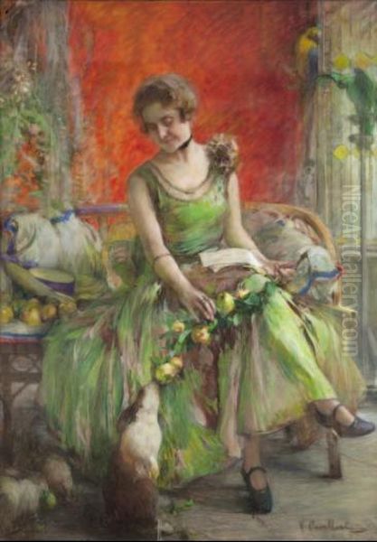 Ritratto Di Maria Rosa Con Abito Verde - view 1